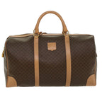 CELINE Macadam Canvas Boston Bag PVC Leather Brown 8760