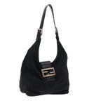 FENDI Mamma Baguette Shoulder Bag Nylon Blackyk8798