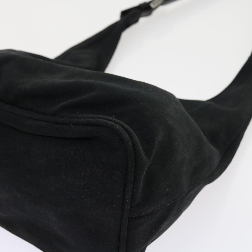 FENDI Mamma Baguette Shoulder Bag Nylon Blackyk8798