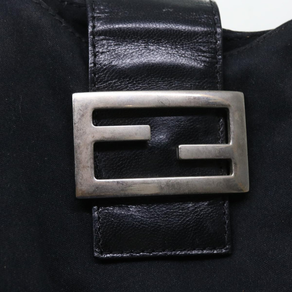 FENDI Mamma Baguette Shoulder Bag Nylon Blackyk8798