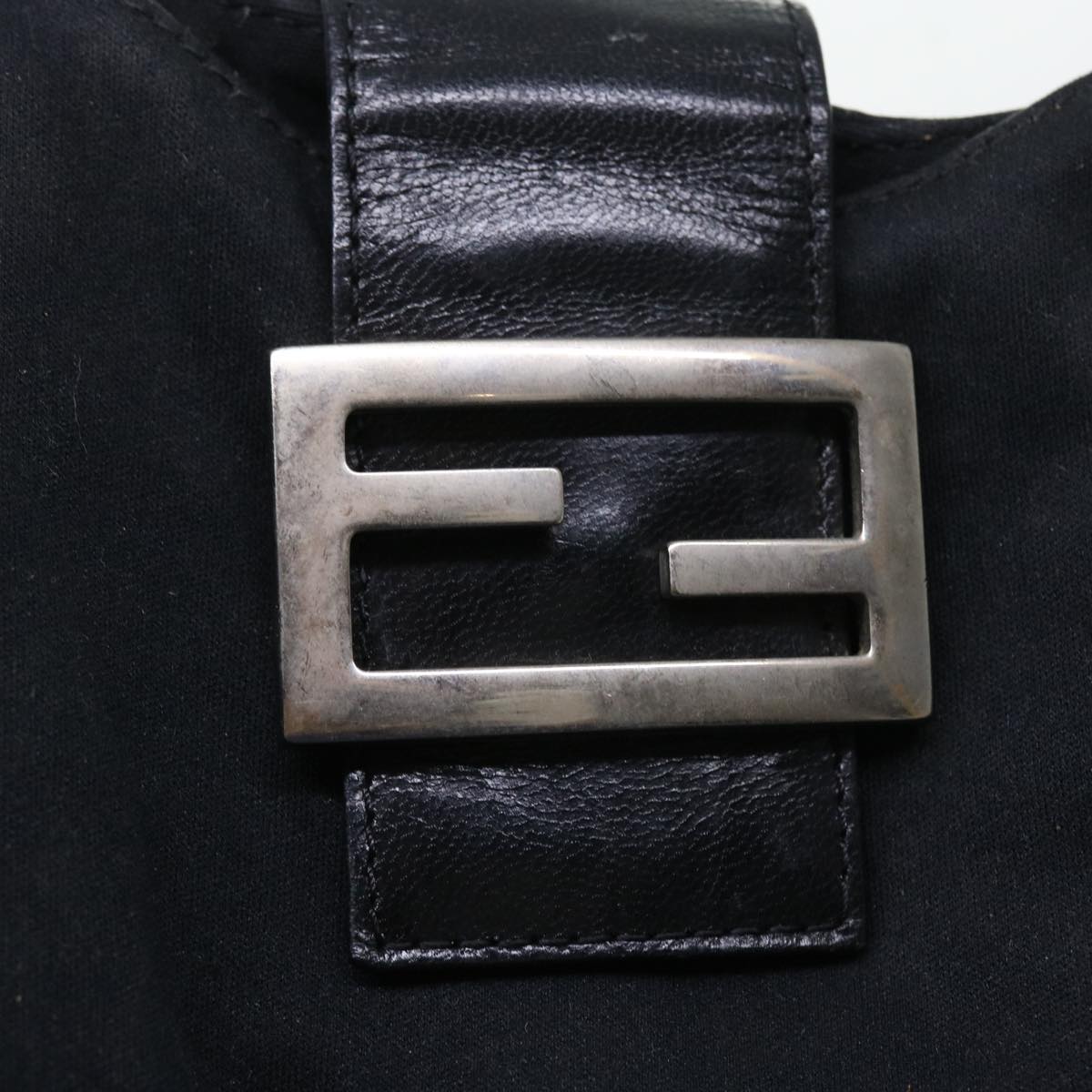 FENDI Mamma Baguette Shoulder Bag Nylon Blackyk8798