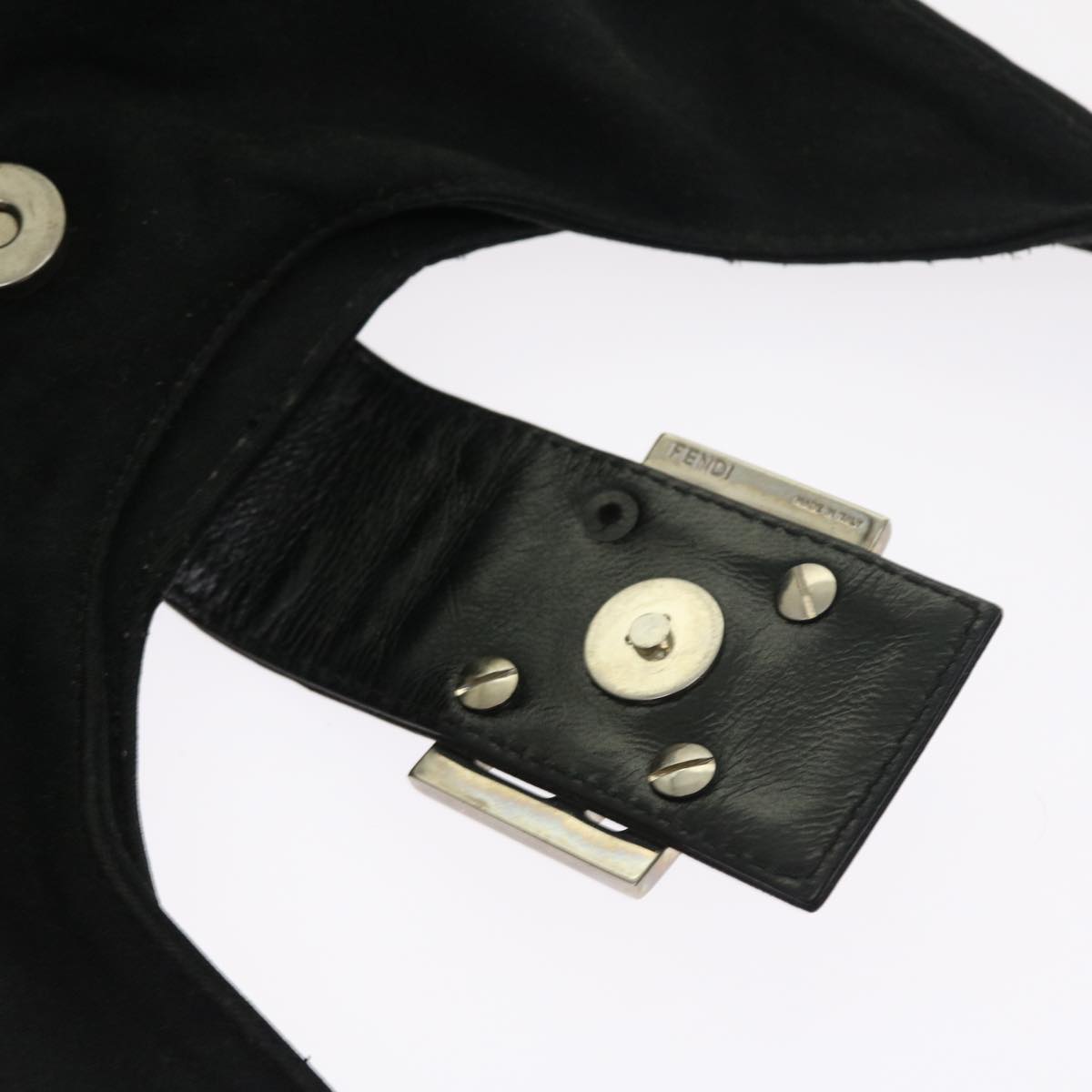 FENDI Mamma Baguette Shoulder Bag Nylon Blackyk8798