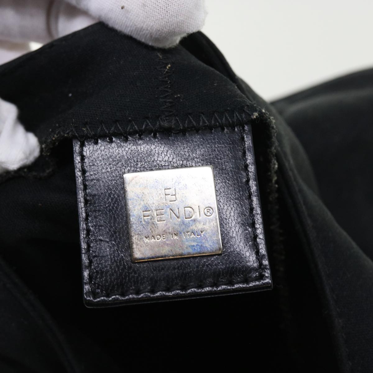 FENDI Mamma Baguette Shoulder Bag Nylon Blackyk8798