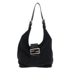 FENDI Mamma Baguette Shoulder Bag Nylon Blackyk8798