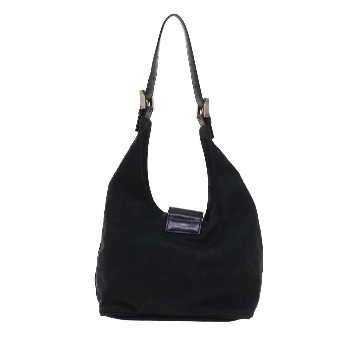 FENDI Mamma Baguette Shoulder Bag Nylon Blackyk8798