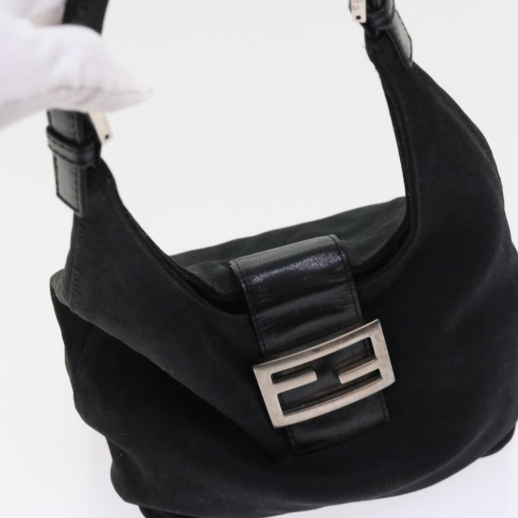 FENDI Mamma Baguette Shoulder Bag Nylon Blackyk8798