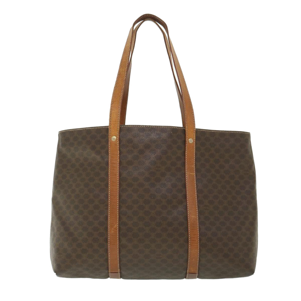CELINE Macadam Canvas Tote Bag PVC Leather Brown 8862