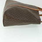 CELINE Macadam Canvas Tote Bag PVC Leather Brown 8862