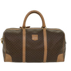 CELINE Macadam Canvas Boston Bag PVC Leather Brown 8897