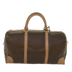 CELINE Macadam Canvas Boston Bag PVC Leather Brown 8897