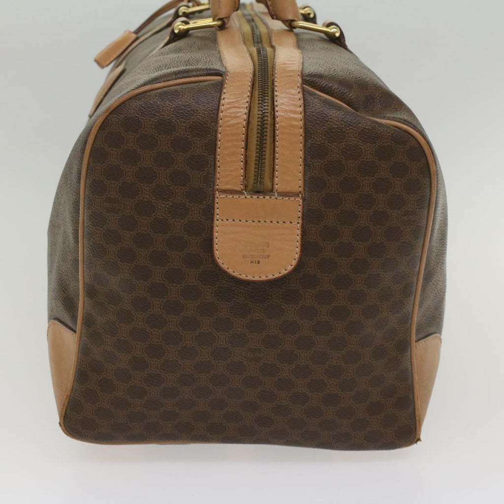 CELINE Macadam Canvas Boston Bag PVC Leather Brown 8897