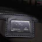 FENDI Zucchino Canvas Mamma Baguette Shoulder Bag Brownyk8935