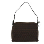 FENDI Zucchino Canvas Mamma Baguette Shoulder Bag Brownyk8935