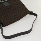 FENDI Zucchino Canvas Mamma Baguette Shoulder Bag Brownyk8935