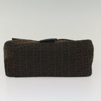 FENDI Zucchino Canvas Mamma Baguette Shoulder Bag Brownyk8935
