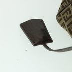 FENDI Zucchino Canvas Boston Bag Leather Beigeyk8979