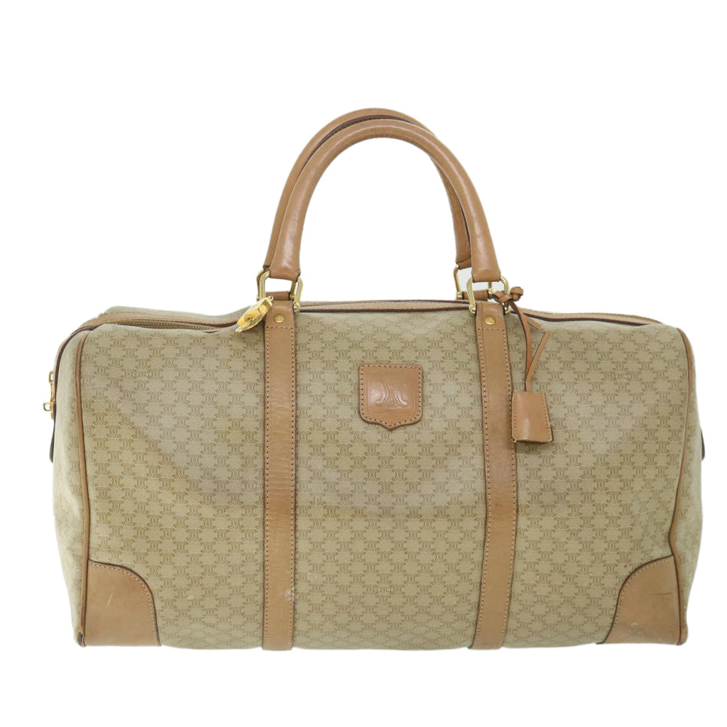 CELINE Macadam Canvas Boston Bag Beige 8988