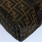 FENDI Zucca Canvas Boston Bag Leather Black Brown 2119 16327 089yk9006