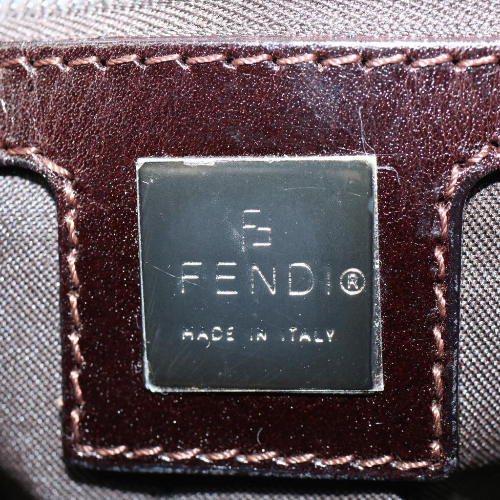 FENDI Zucca Canvas Boston Bag Leather Black Brown 2119 16327 089yk9006