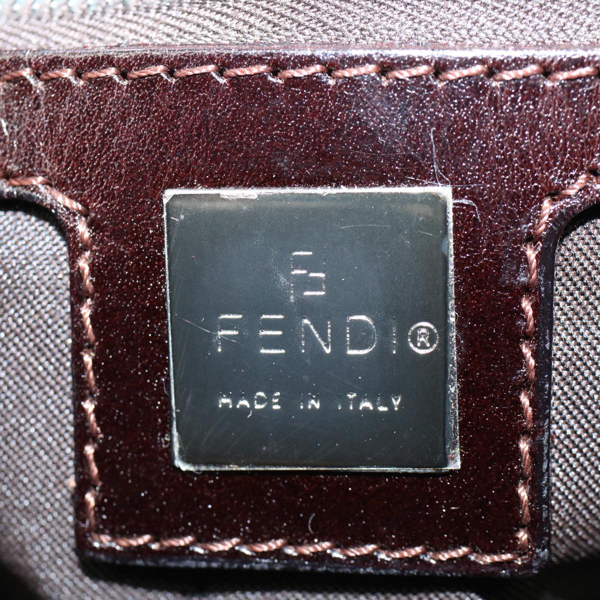 FENDI Zucca Canvas Boston Bag Leather Black Brown 2119 16327 089yk9006