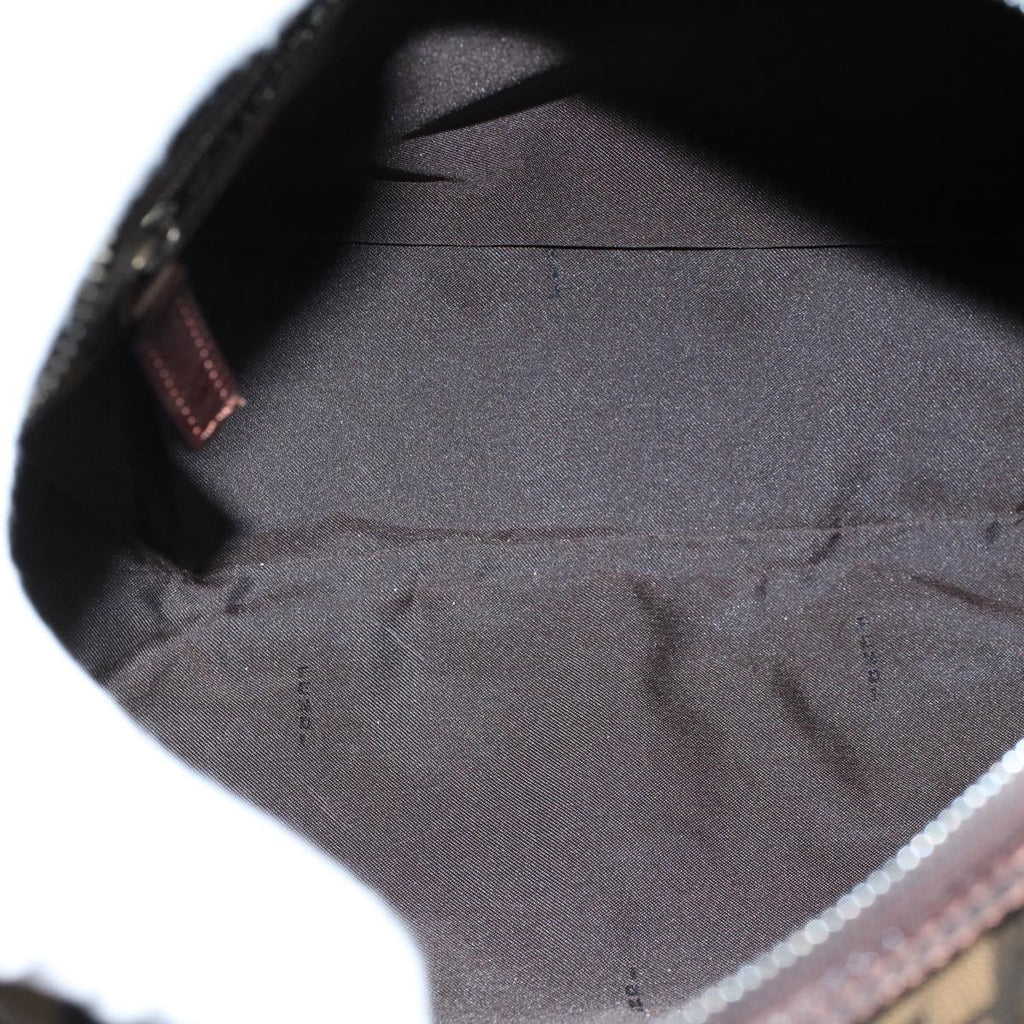 FENDI Zucca Canvas Boston Bag Leather Black Brown 2119 16327 089yk9006