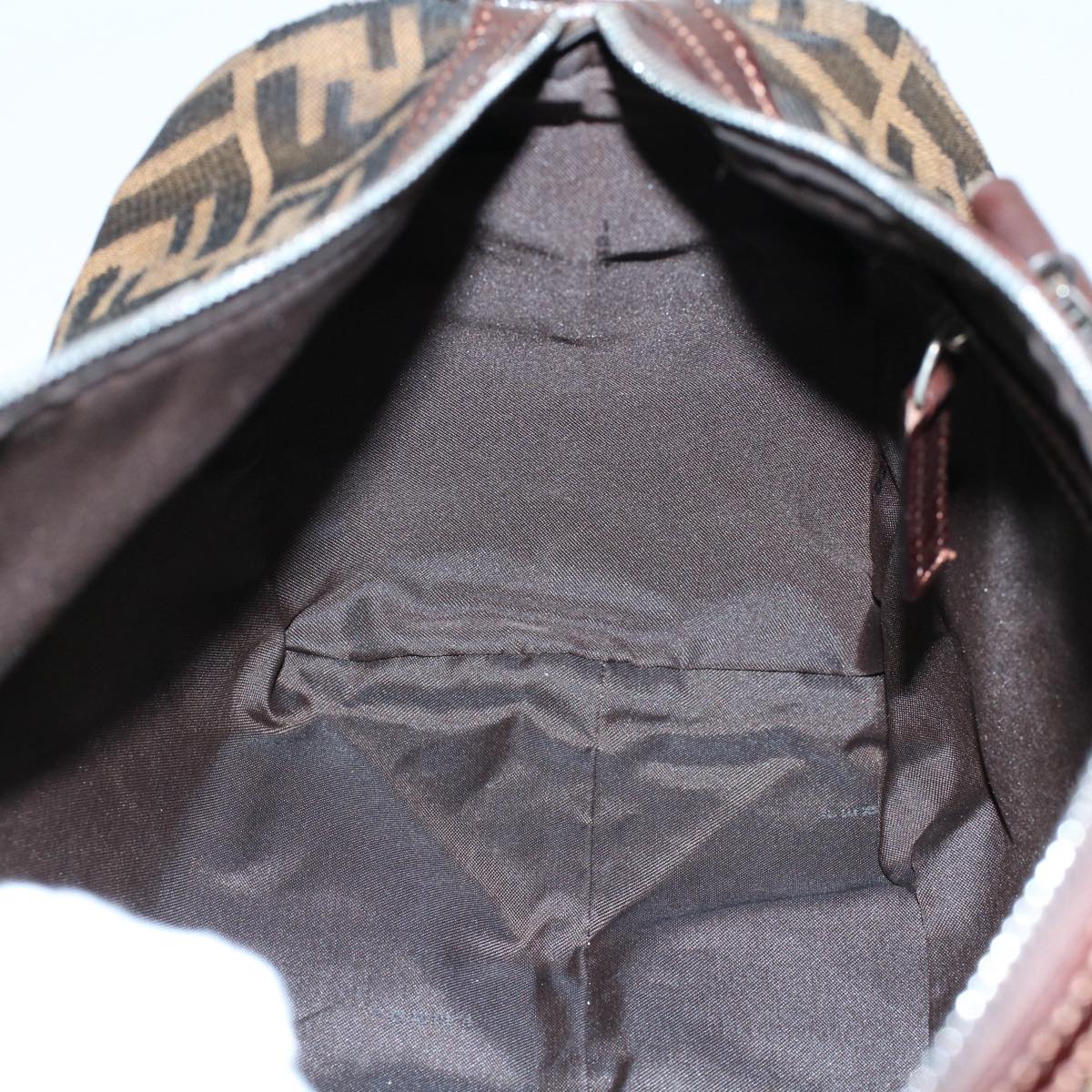 FENDI Zucca Canvas Boston Bag Leather Black Brown 2119 16327 089yk9006
