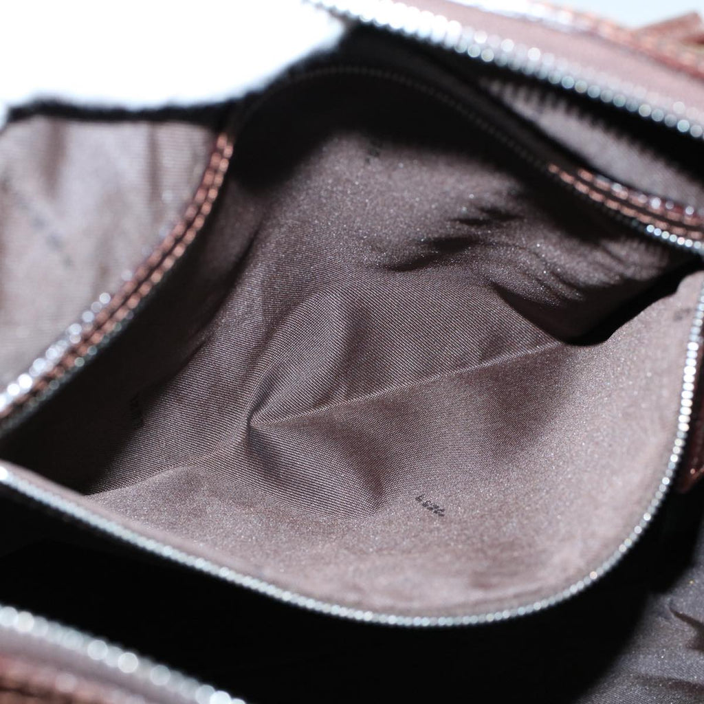 FENDI Zucca Canvas Boston Bag Leather Black Brown 2119 16327 089yk9006