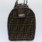 FENDI Zucca Canvas Boston Bag Leather Black Brown 2119 16327 089yk9006