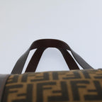 FENDI Zucca Canvas Boston Bag Leather Black Brown 2119 16327 089yk9006