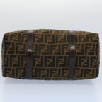 FENDI Zucca Canvas Boston Bag Leather Black Brown 2119 16327 089yk9006