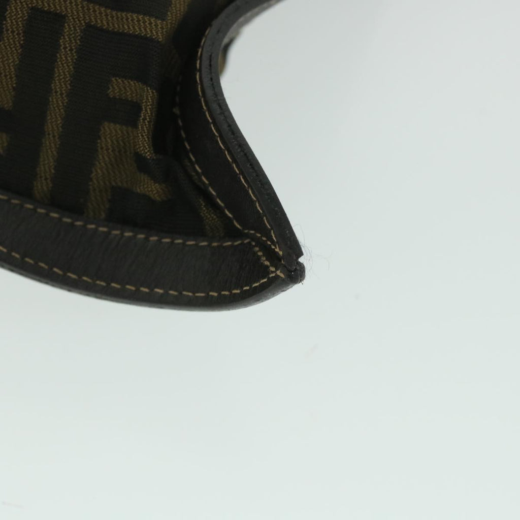 FENDI Zucca Canvas Clutch Bag Black Brownyk9025