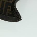 FENDI Zucca Canvas Clutch Bag Black Brownyk9025
