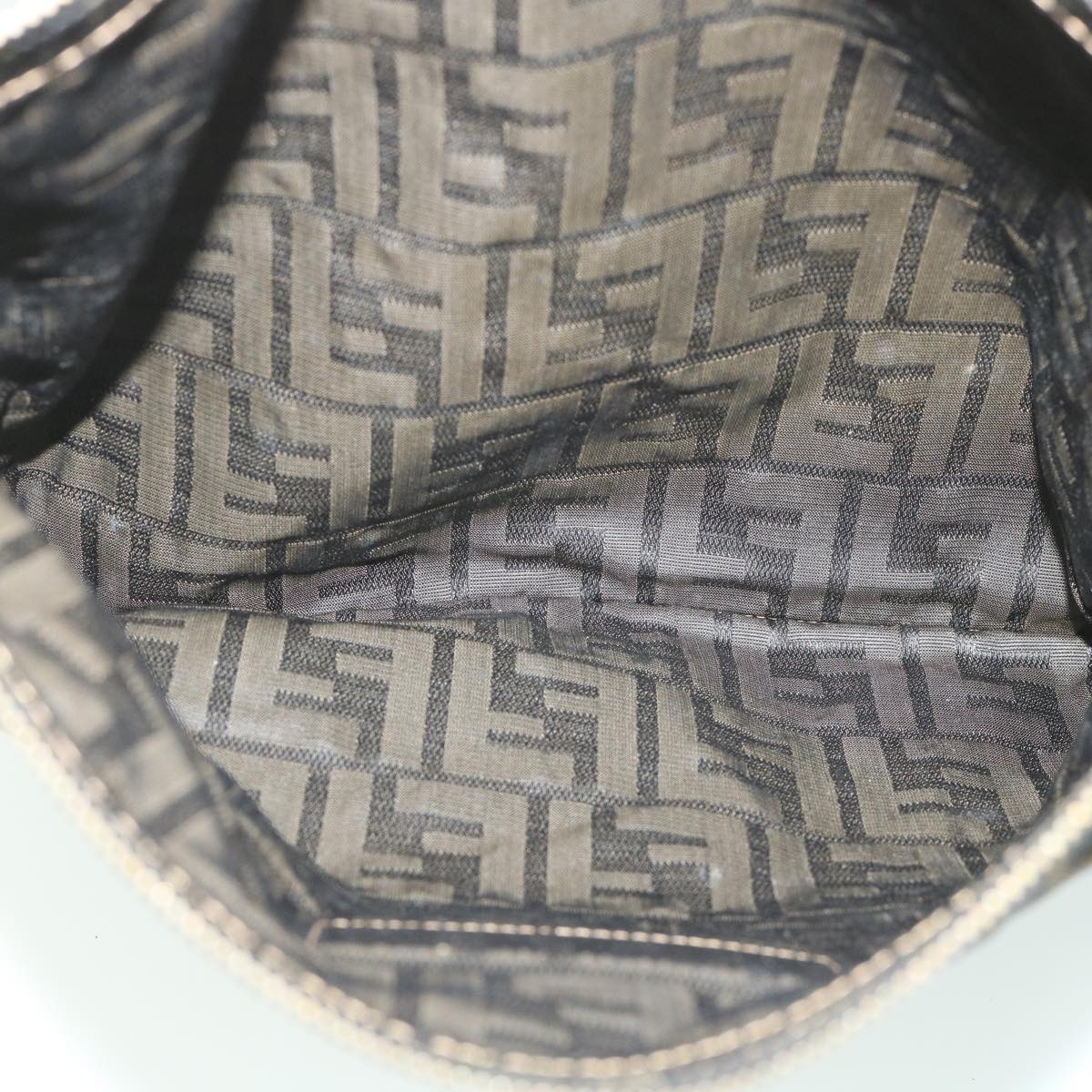 FENDI Zucca Canvas Clutch Bag Black Brownyk9025