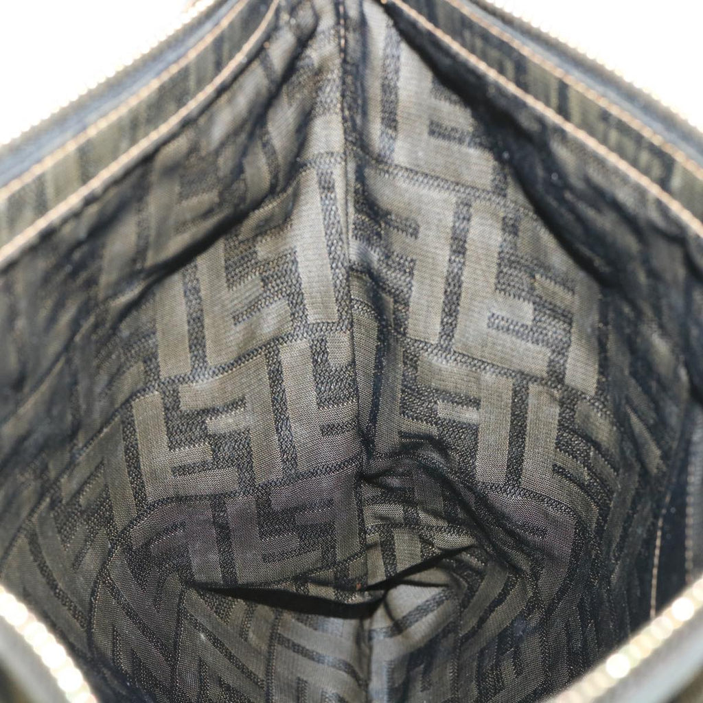 FENDI Zucca Canvas Clutch Bag Black Brownyk9025