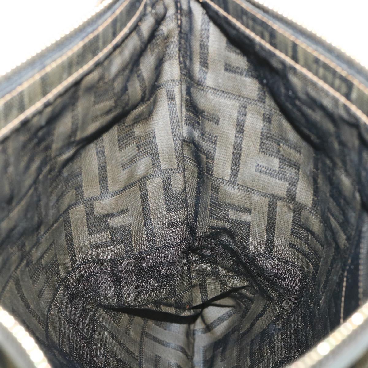 FENDI Zucca Canvas Clutch Bag Black Brownyk9025