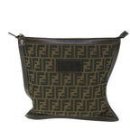 FENDI Zucca Canvas Clutch Bag Black Brownyk9025