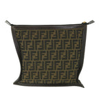 FENDI Zucca Canvas Clutch Bag Black Brownyk9025