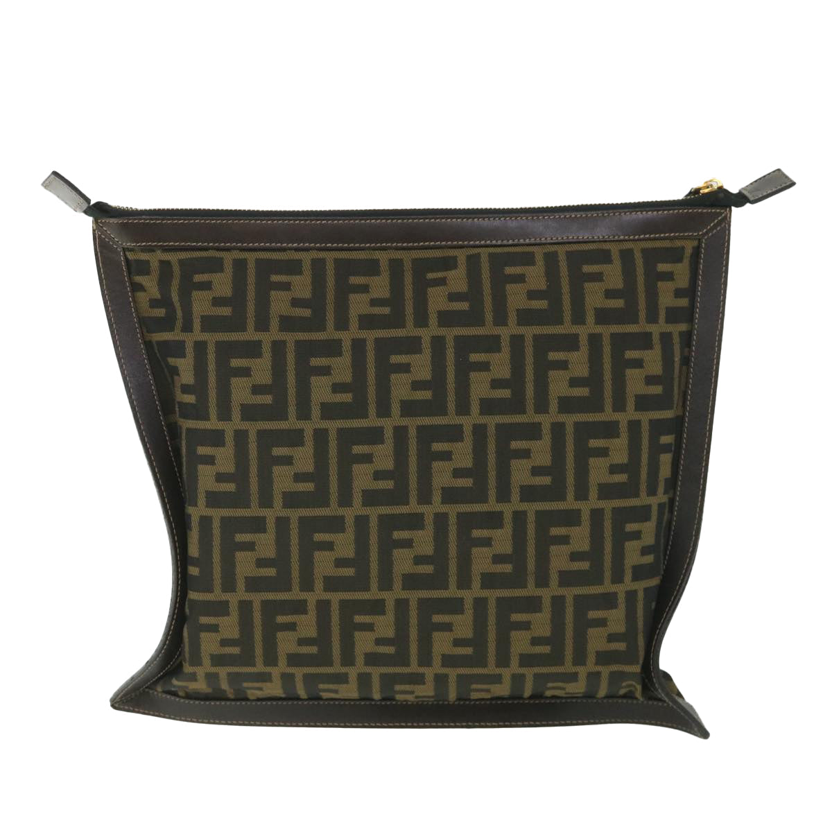 FENDI Zucca Canvas Clutch Bag Black Brownyk9025