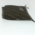 FENDI Zucca Canvas Clutch Bag Black Brownyk9025
