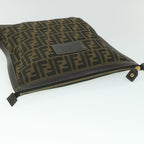 FENDI Zucca Canvas Clutch Bag Black Brownyk9025