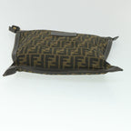 FENDI Zucca Canvas Clutch Bag Black Brownyk9025