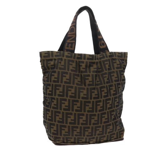 FENDI Zucca Canvas Tote Bag Black Brownyk9026