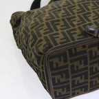 FENDI Zucca Canvas Tote Bag Black Brownyk9026