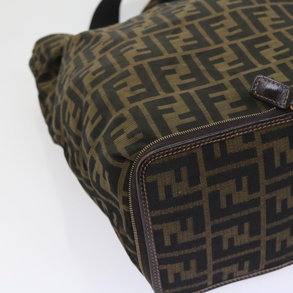 FENDI Zucca Canvas Tote Bag Black Brownyk9026