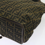 FENDI Zucca Canvas Tote Bag Black Brownyk9026
