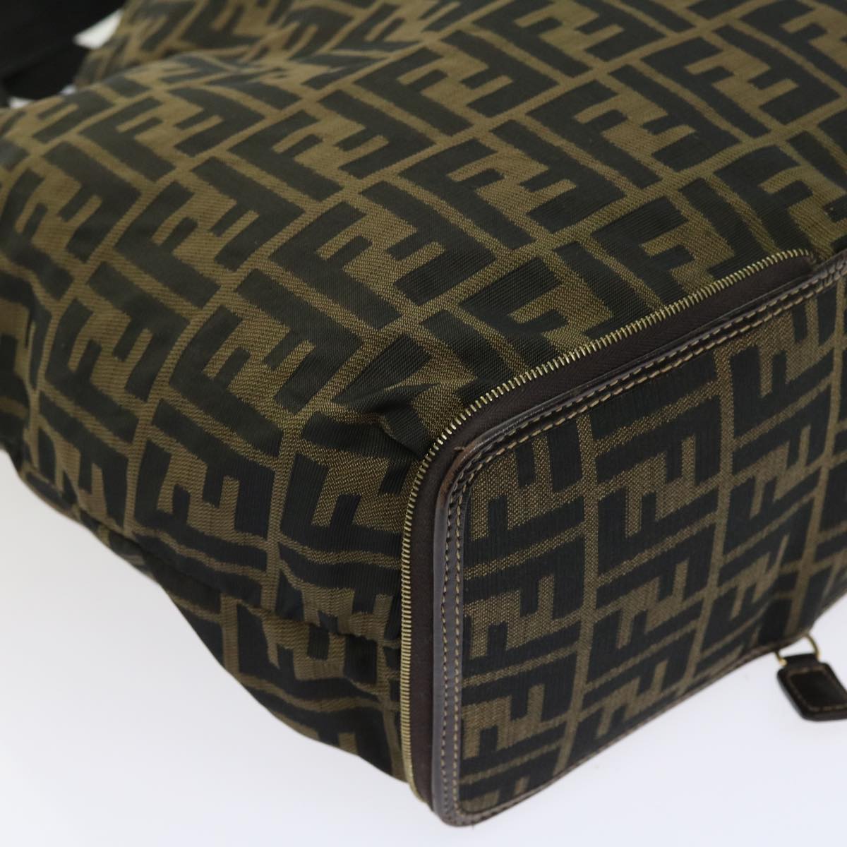 FENDI Zucca Canvas Tote Bag Black Brownyk9026