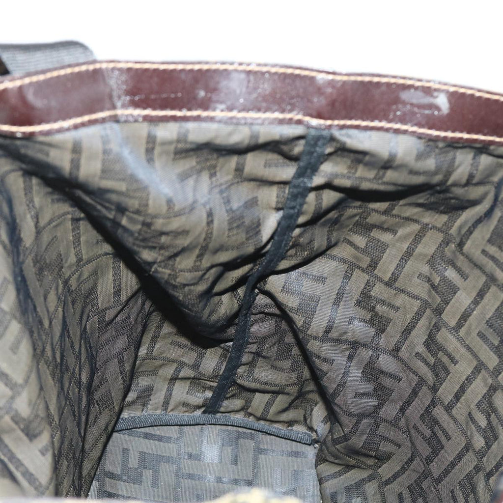 FENDI Zucca Canvas Tote Bag Black Brownyk9026
