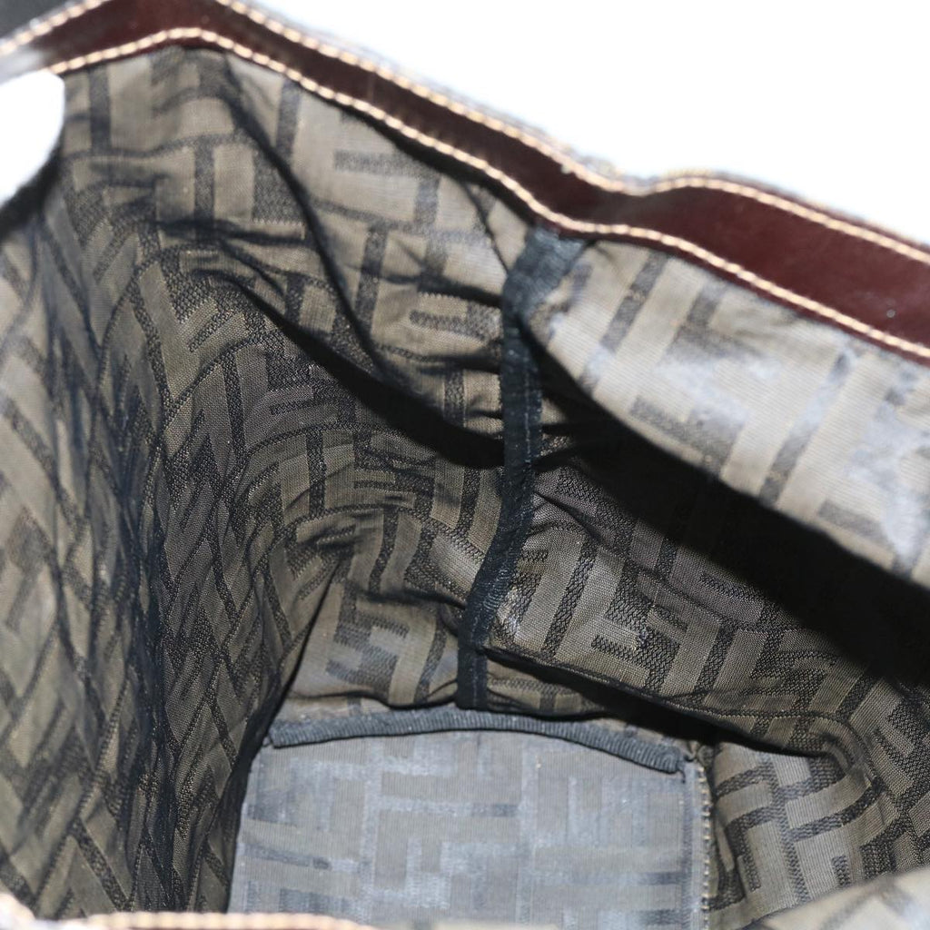 FENDI Zucca Canvas Tote Bag Black Brownyk9026