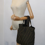 FENDI Zucca Canvas Tote Bag Black Brownyk9026