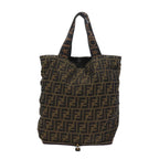 FENDI Zucca Canvas Tote Bag Black Brownyk9026